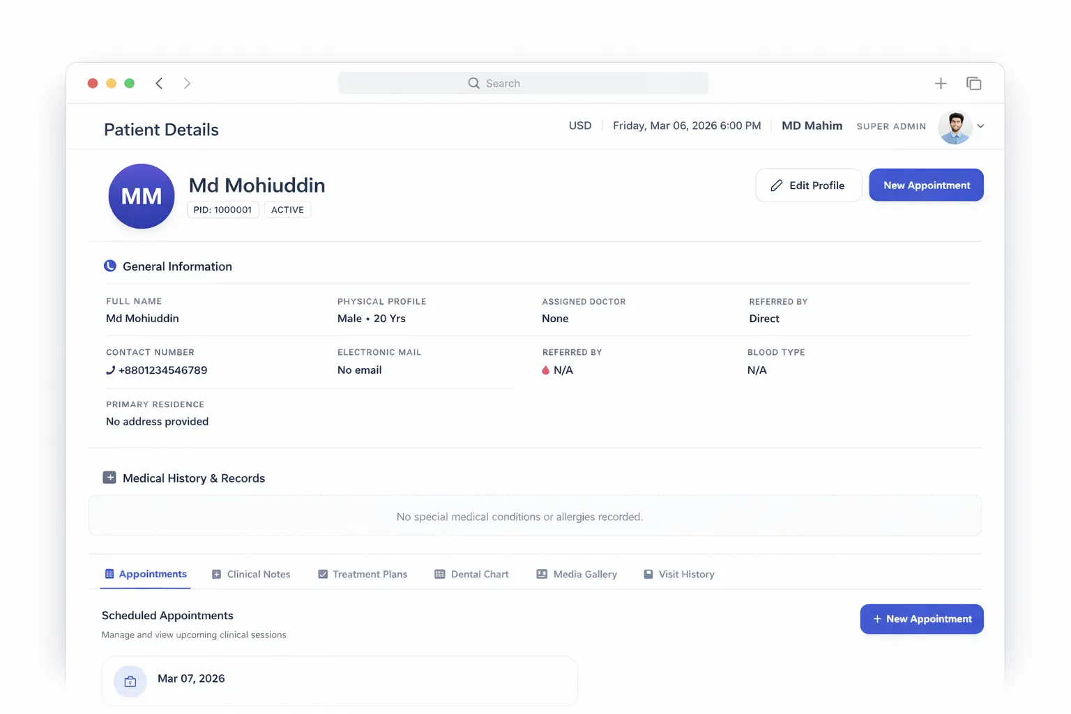 Visual Dental Charting UI Interface